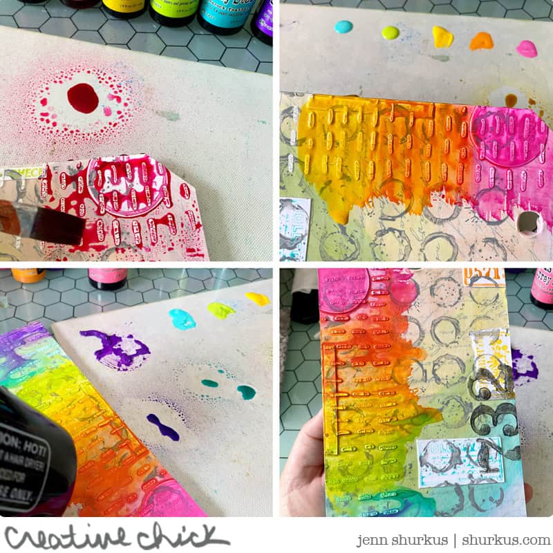 Tim Holtz Layering Stencil DASHES THS101 rainbow