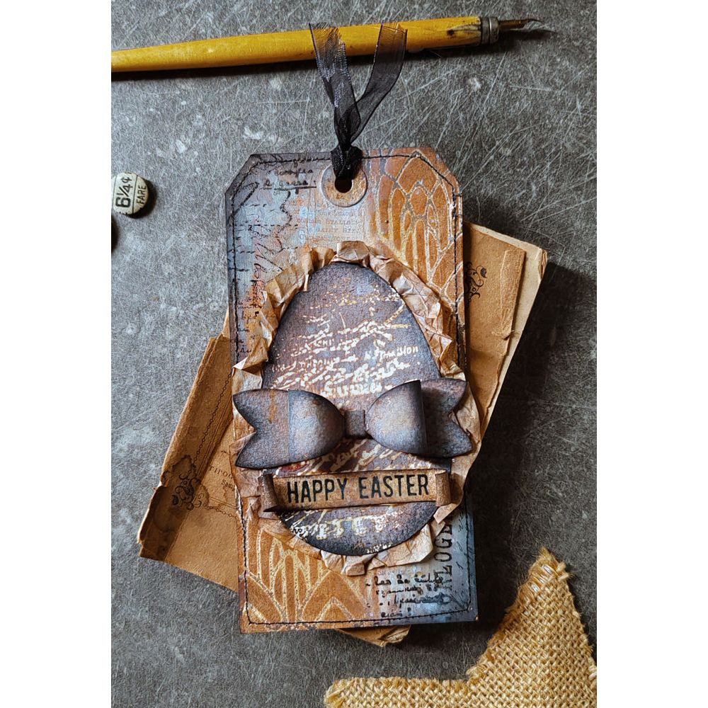 Tim Holtz Layering Stencil DECO ARCH THS147 happy easter | color-code:ALT01