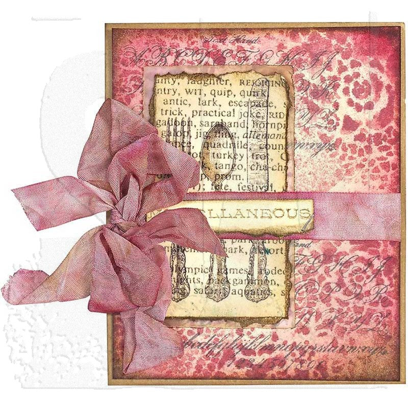 Tim Holtz Layering Stencil DOILY THS018 red