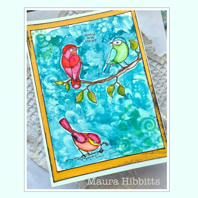 Tim Holtz Layering Stencil DOODLE THS072 birds