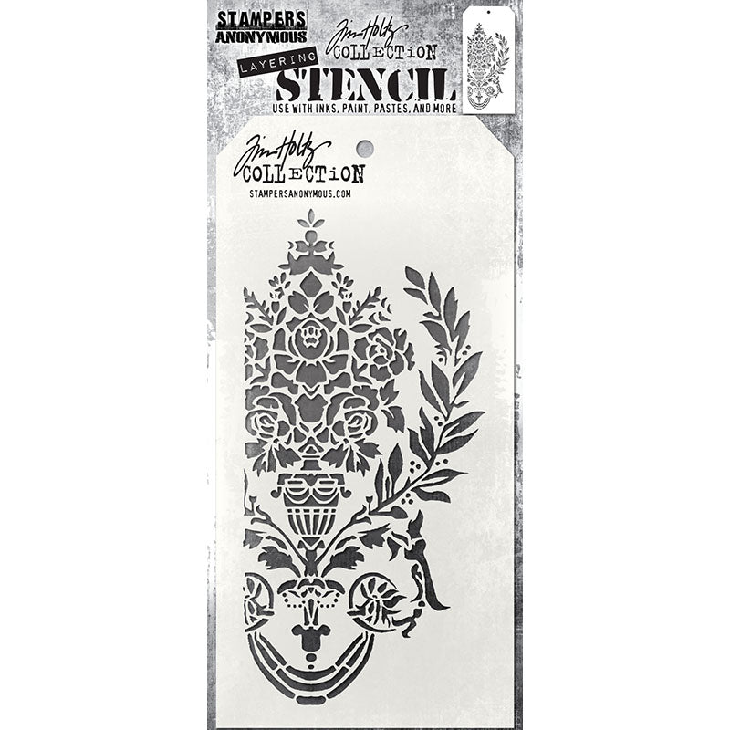 Tim Holtz Layering Stencil Damask Crest THS161
