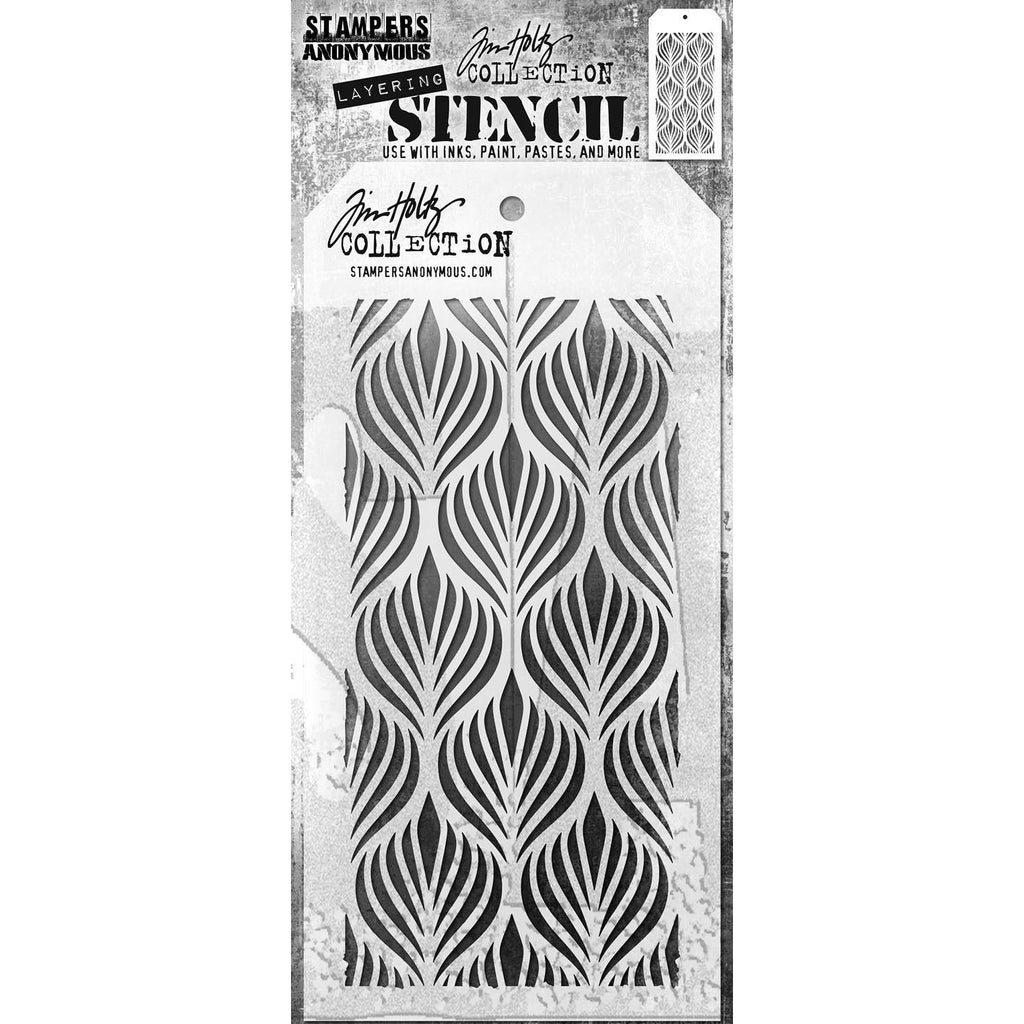 Tim Holtz Layering Stencil Deco Feather ths183