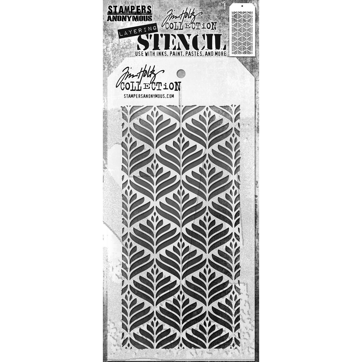 Tim Holtz Layering Stencil Deco Leaf ths181
