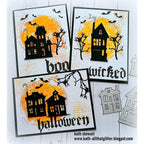 Tim Holtz Layering Stencil Dot Fade ths006 spooky houses cards kath stewart | color-code:ALT03