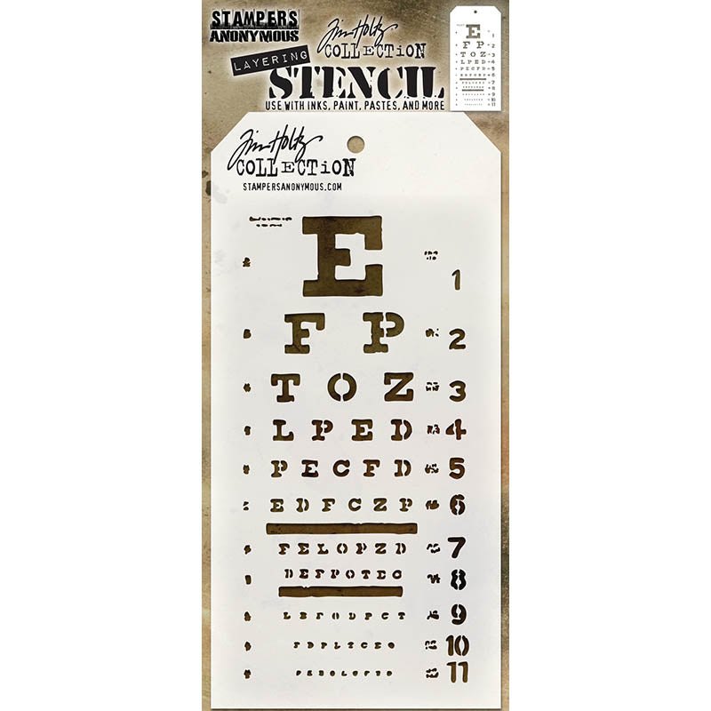 Tim Holtz Layering Stencil EYE CHART THS010