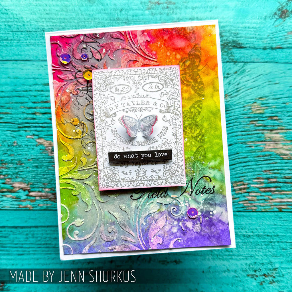 Tim Holtz Layering Stencil Flourish ths032 notes