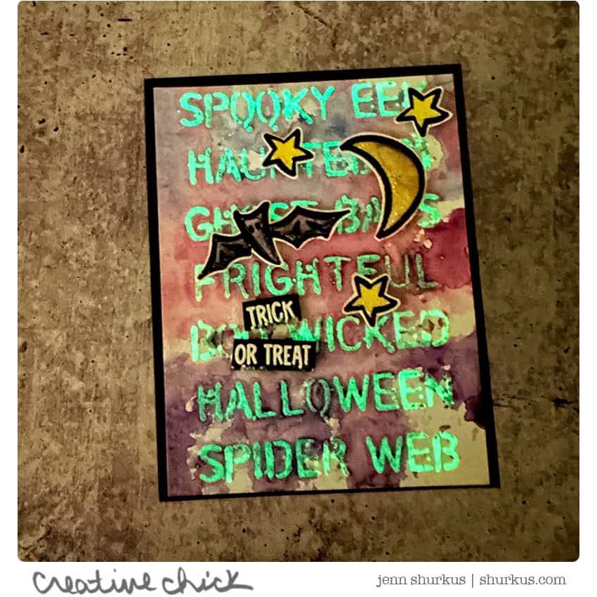 Tim Holtz Layering Stencil HALLOWEEN THS027 glowing