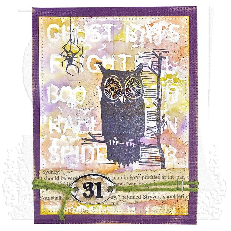 Tim Holtz Layering Stencil HALLOWEEN THS027 owl