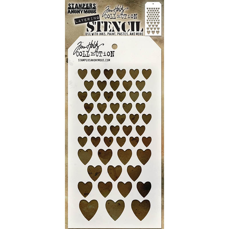 Tim Holtz Layering Stencil HEARTS THS017