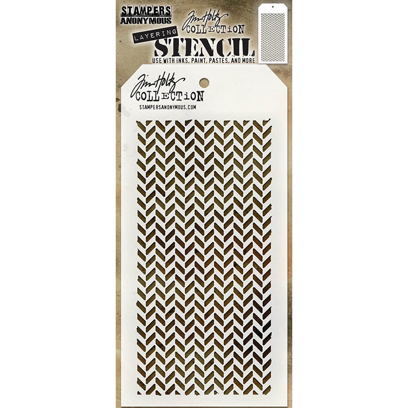 Tim Holtz Layering Stencil HERRINGBONE THS057