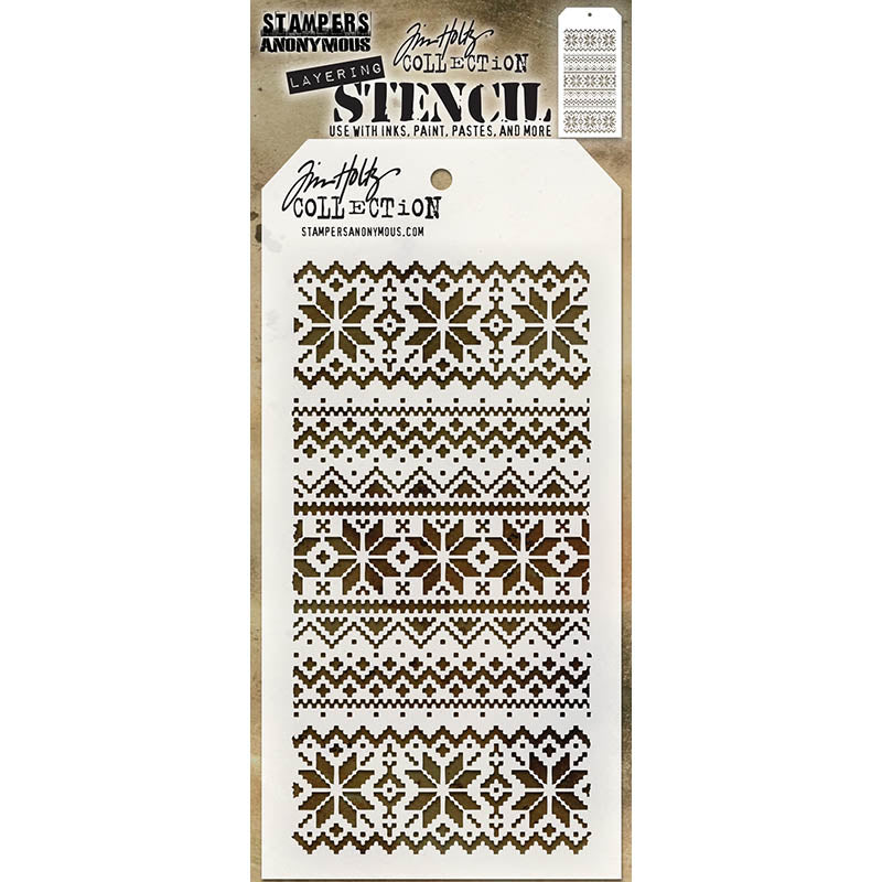 Tim Holtz Layering Stencil HOLIDAY KNIT THS028
