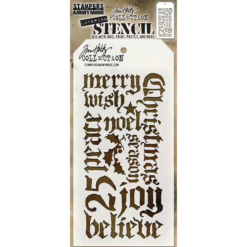 Tim Holtz Layering Stencil HOLIDAY SCRIPT THS066