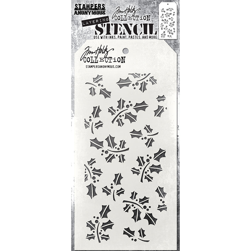 Tim Holtz Layering Stencil HOLLYBERRY THS165
