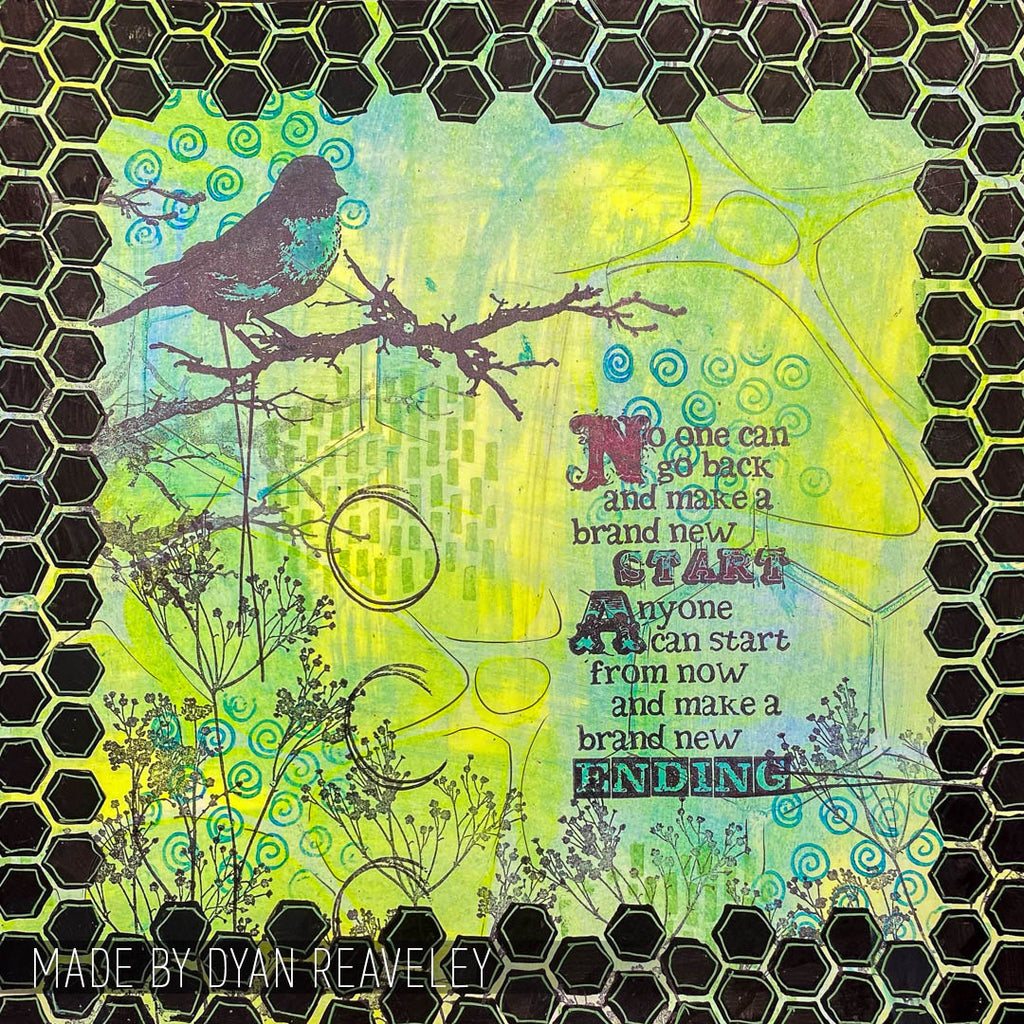 Tim Holtz Layering Stencil Honeycomb ths005 green