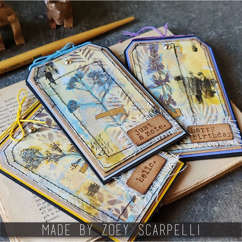 Tim Holtz Layering Stencil LEAFY THS078 happy birthday