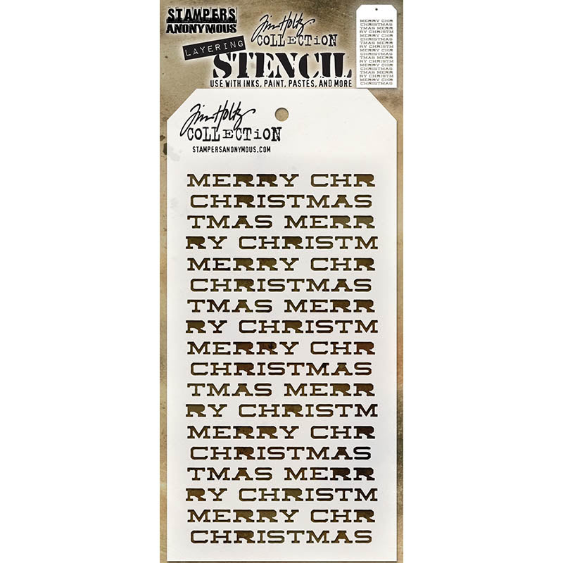 Tim Holtz Layering Stencil MERRY CHRISTMAS THS098