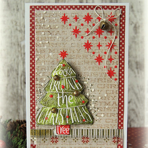 Tim Holtz Layering Stencil MERRY CHRISTMAS THS098 tree