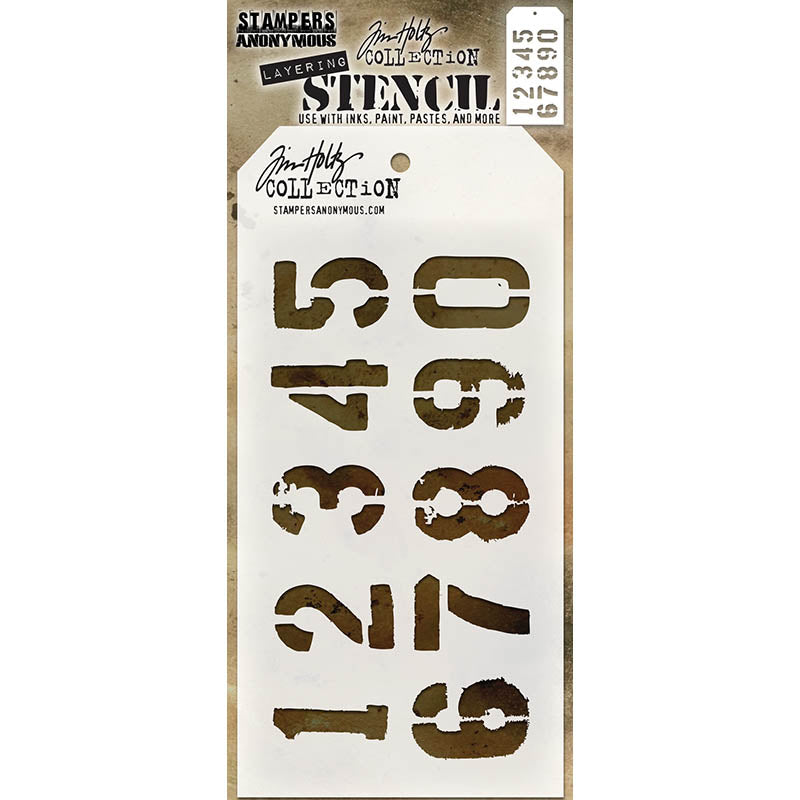 Tim Holtz Layering Stencil NUMBERED ths020