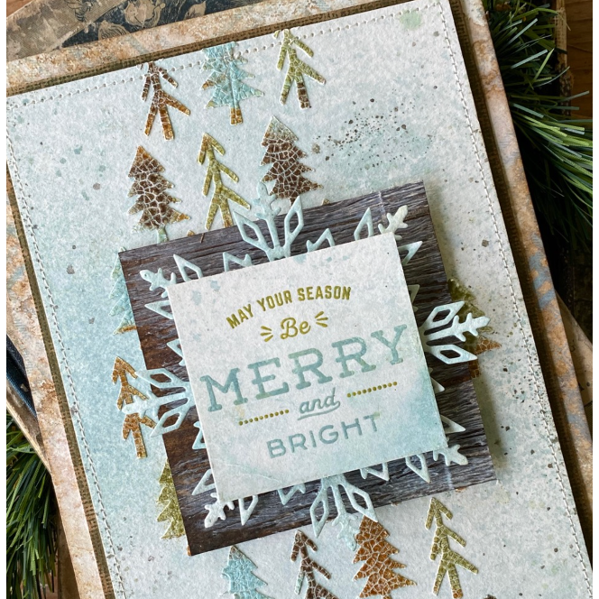 Tim Holtz Layering Stencil PINES THS096 merry