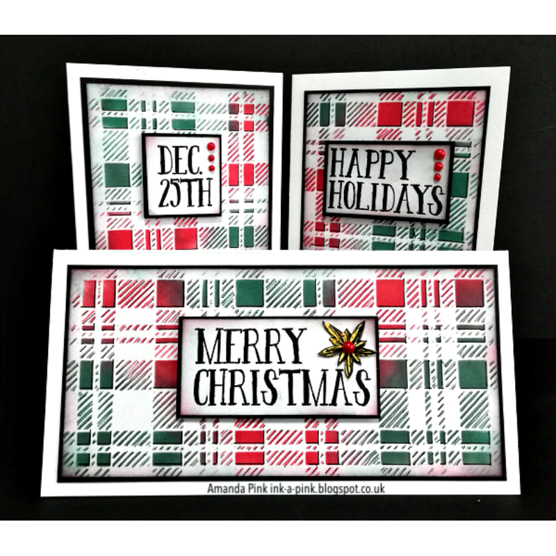Tim Holtz Layering Stencil PLAID THS097 merry christmas