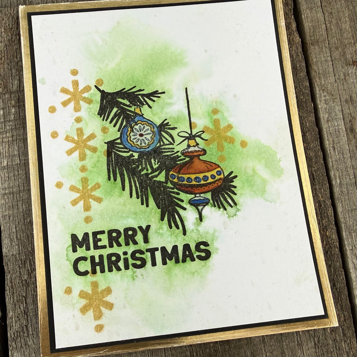 Tim Holtz Layering Stencil Retro Snowflake ths190 merry christmas ornaments card vicki evans