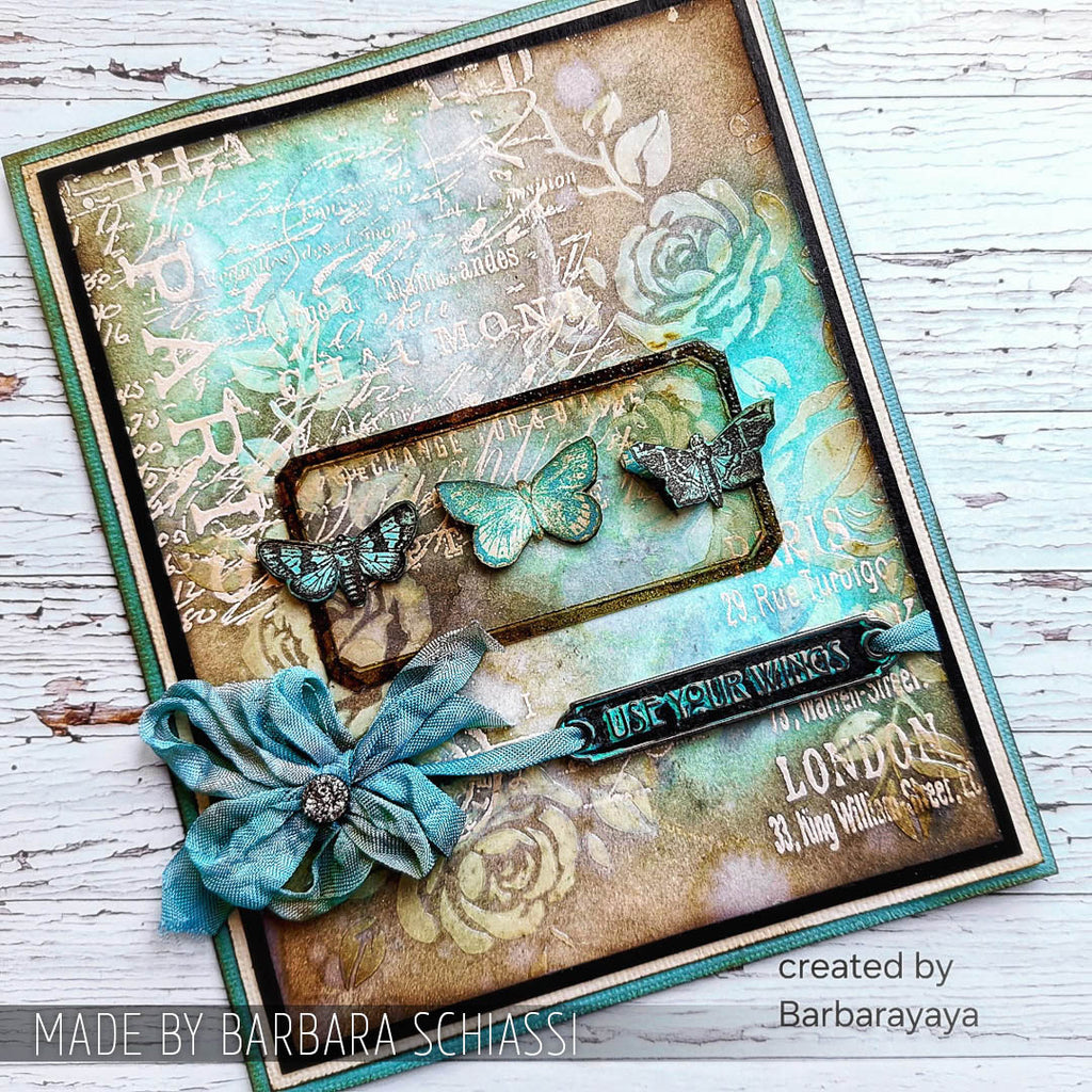 Tim Holtz Layering Stencil Roses ths075 wings