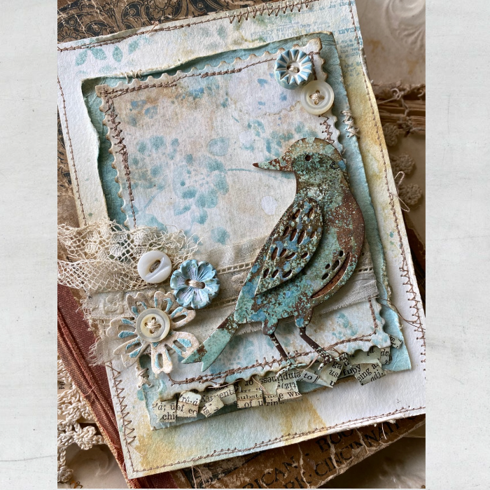 Tim Holtz Layering Stencil SCALES THS140 bird