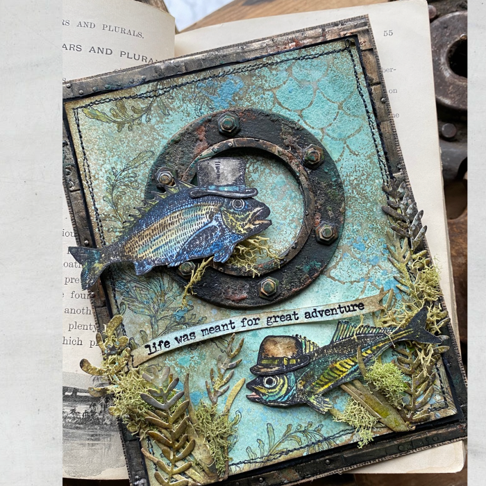 Tim Holtz Layering Stencil SCALES THS140 fish