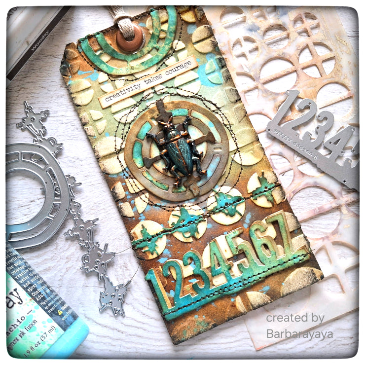 Tim Holtz Layering Stencil SCREWED THS087 numbers | color-code:ALT02
