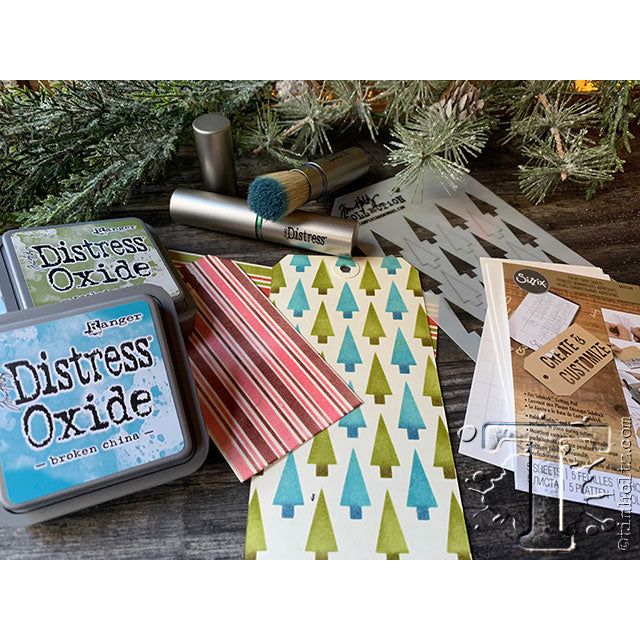 Tim Holtz Layering Stencil SHIFTER TREE THS113 tag