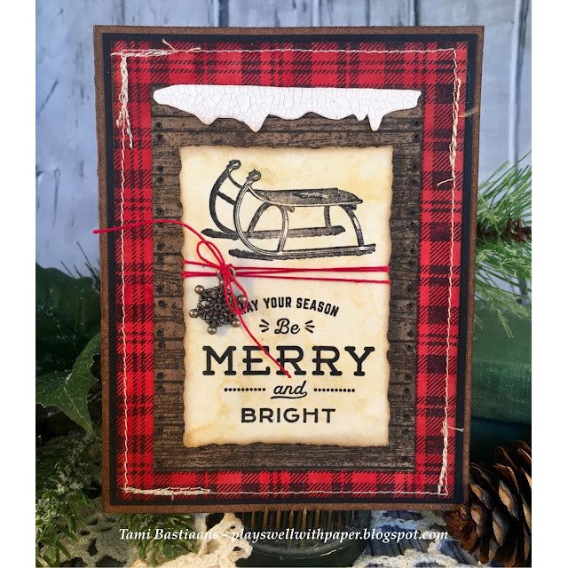Tim Holtz Layering Stencil SNOWCAP THS114 sled | color-code:ALT01