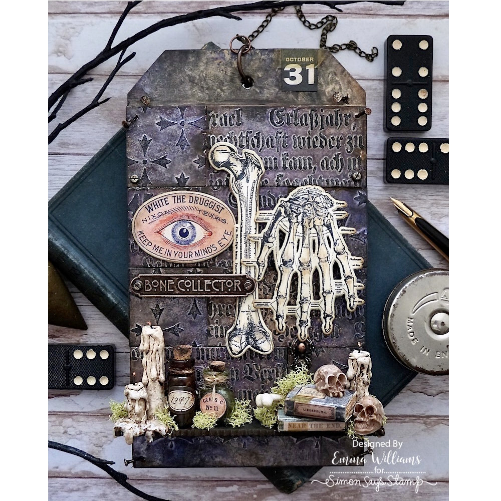 Tim Holtz Layering Stencil Script ths149 bone collector tag emma williams | color-code:ALT02