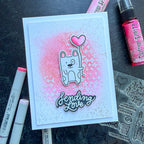 Tim Holtz Layering Stencil Sparkle Fade ths188 pink heart balloon | color-code:ALT05
