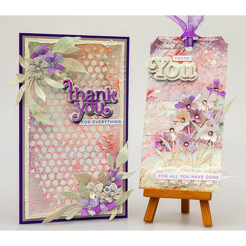 Tim Holtz Layering Stencil Sparkle Fade ths188 thank you | color-code:ALT03
