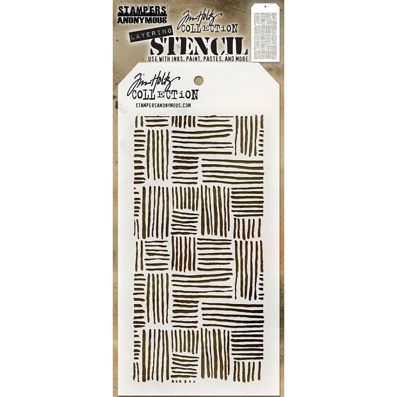 Tim Holtz Layering Stencil THATCHED THS104