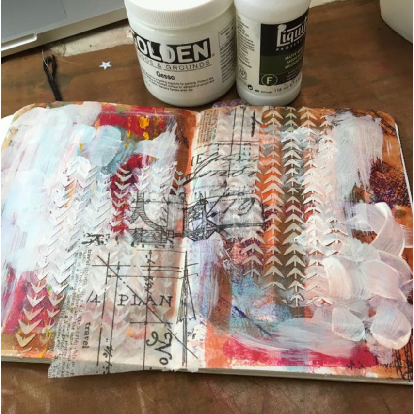 Tim Holtz Layering Stencil  TRACKS THS044 journal