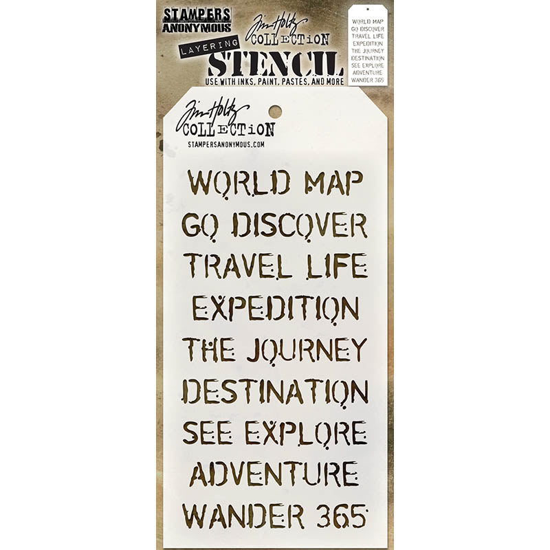 Tim Holtz Layering Stencil TRAVELER THS043
