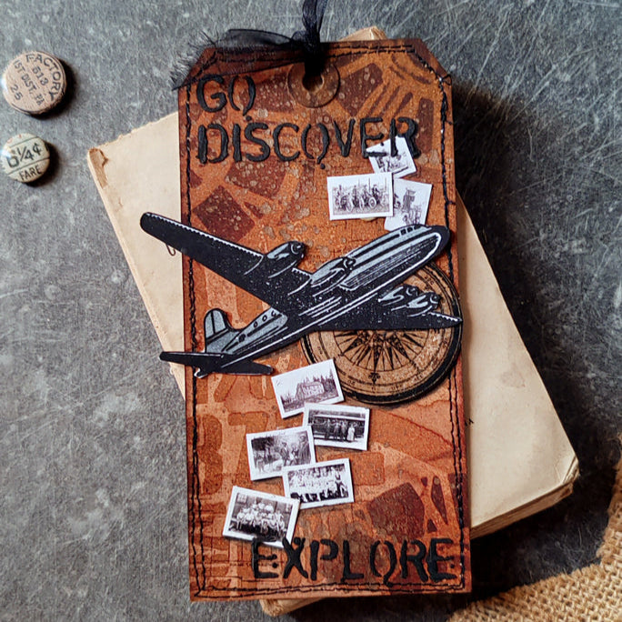 Tim Holtz Layering Stencil  TRAVELER THS043 explore | color-code:ALT01