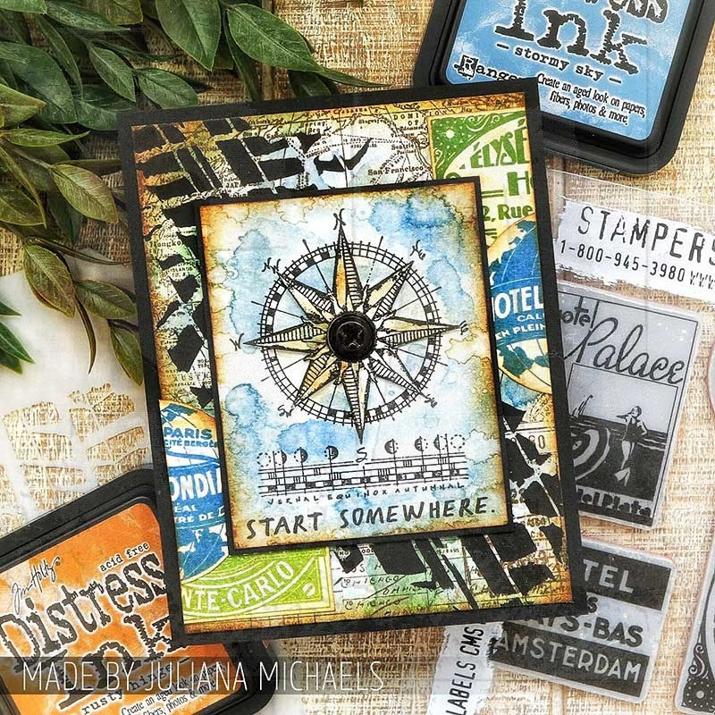 Tim Holtz Layering Stencil TREADS THS045 compass