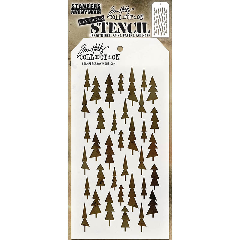 Tim Holtz Layering Stencil TREE LOT THS150