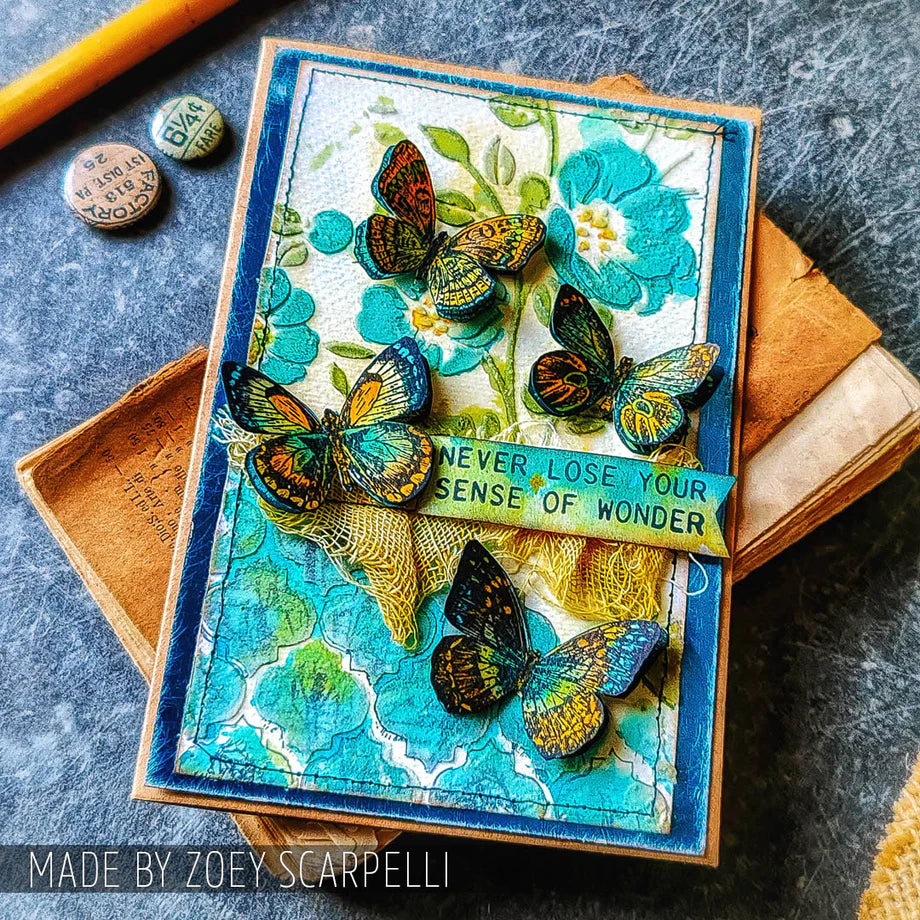 Tim Holtz Layering Stencil Trellis ths074 flowers