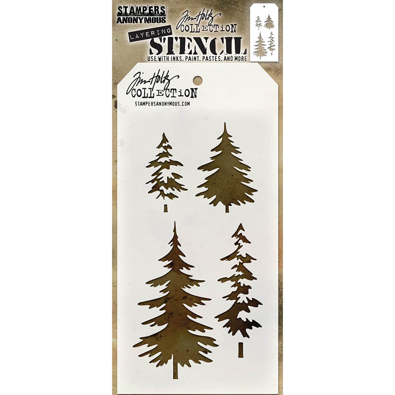 Tim Holtz Layering Stencil WOODLAND THS071
