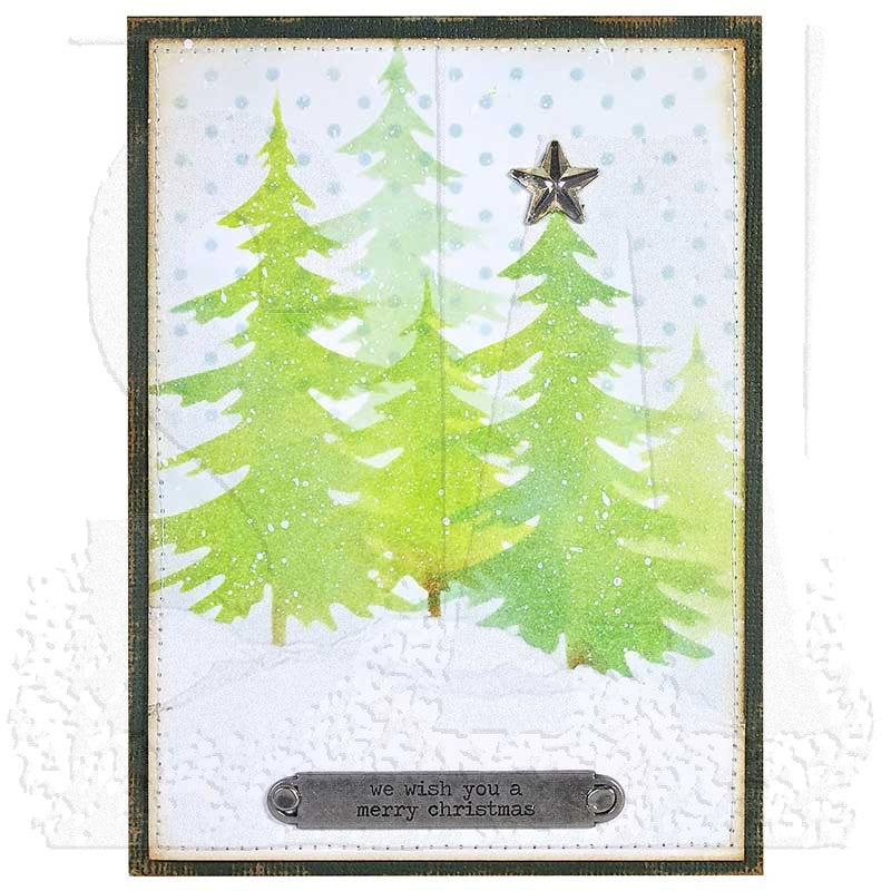 Tim Holtz Layering Stencil WOODLAND THS071 merry christmas