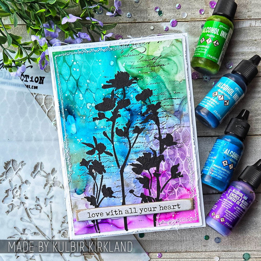 Tim Holtz Layering Stencil Wildflower ths035 love