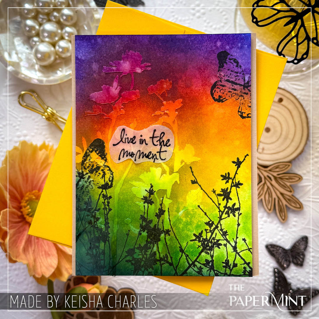 Tim Holtz Layering Stencil Wildflower ths035 rainbow