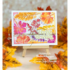 Tim Holtz Leaf Prints Stamps with Simon Says Stamp Dies Bundle setlp26 Barbara Tarayao Autumnal Birthday Card