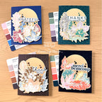 Tim Holtz Leaf Prints Stamps with Simon Says Stamp Dies Bundle setlp26 Beth Opel  Colorful Autumnal Thank You Card Set