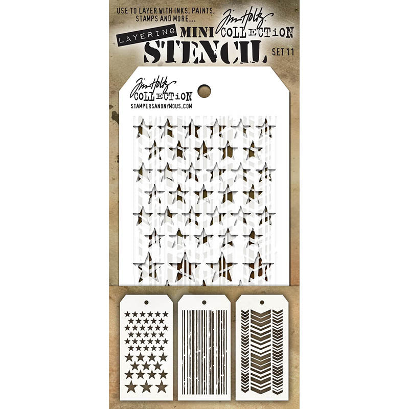 Tim Holtz MINI STENCIL SET 11 MST011
