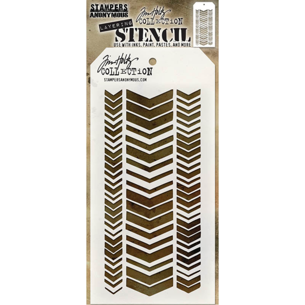 Tim Holtz MINI STENCIL SET 11 MST011 chevron