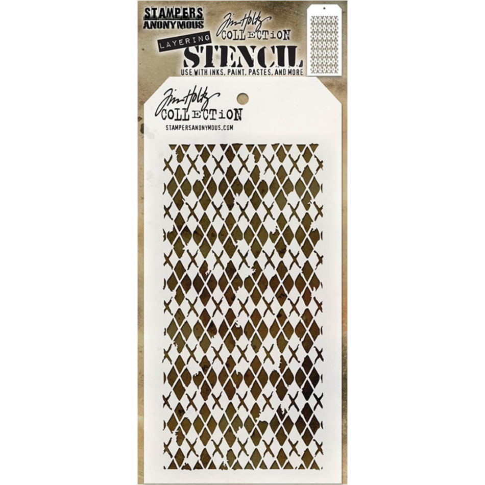 Tim Holtz MINI STENCIL SET 14 MST014 argyle